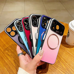 Phone Case - High-End Gradient Color Magnetic Glass Phone Case for Large Windows, Compatible with Iphone 17, 16, And 15 Pro Max, Featuring Wireless Charging And Complete Shock Resistance