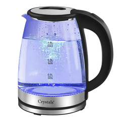 1.8L/1500W Glass Electric Kettles, Glass Kettle with Blue LED and Boil Dry Protection, Cordless Fast Boil Quiet Kettle - Easy to Clean Electric Kettle, BPA Free