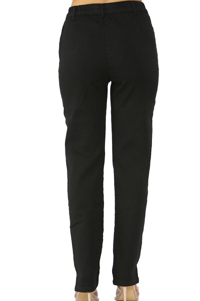 MYT Womens Side Elastic Waist Jeans Ladies Straight Leg Regular Fit Denim Size 10-24