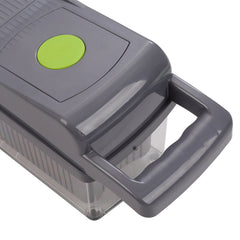 Multi-Purpose 14-in-1 Vegetable Chopper, Slicer, Dicer, and Grater, Kitchen Food Cutter for Onion, Tomato, Cucumber, Carrot, and More, Easy to Use and Clean, Gray