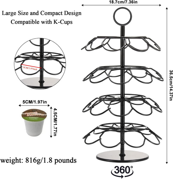 SHURFFY Coffee Pod Carousel Holder Organizer Compatible with 36 Cup Pods