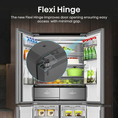 Hisense Kitchenfit RQ768N4GVE, Non Plumbed Multidoor Fridge Freezer, E Rated in Silver Glass