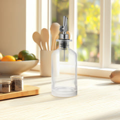 2pcs Olive Oil Dispenser Bottle for Kitchen, Glass Oil and Vinegar Dispenser Set, Coffee Syrup Dispenser, Kitchen Cooking Tools, 350ml/ 500ml, Silver/ Gold
