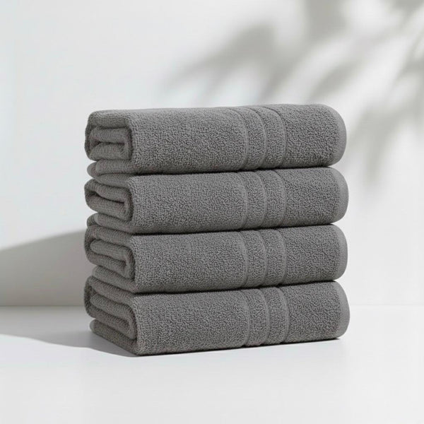 Pack of 4 Large Bath Towels 80×160cm – 100% Cotton, 500GSM Thick, Super Soft & Highly Absorbent, Quick Dry Luxury Bathroom Towels for Home & Everyday Use