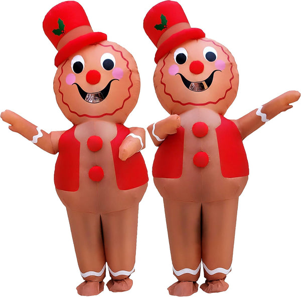 Christmas Gingerbread Man Inflatable Costume Christmas Party Blow-Up Costume Party Costume for Adult//Christmas Parade(Gingerbread Man)