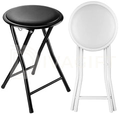 Standard Folding Stool – Durable & Compact Seating Solution Foldable Lightweight Portable - Available in Black or White