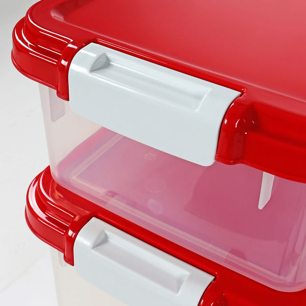 Taylor & Brown 3-Piece 50L Airtight Pet Food Storage Container Combo with Scoop and Treat Box for Dog Cat and Bird Food, Keep Pests Out, Translucent Body, Easy Mobility