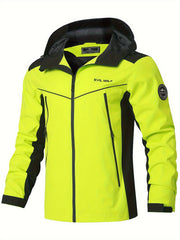 Men's Patchwork Slim-fit Jacket, Suitable for Spring and Autumn Wear, Men's Long-zipper Large-pocket Varsity-style Jacket