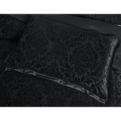 3 Piece Velvet Quilted Bedspread Set Jacquard Damask Bed Cover with Pillow Shams | Luxury Soft Polyester Bedspread for Double King Super King Beds | Modern Elegant Bedroom Bedding Set