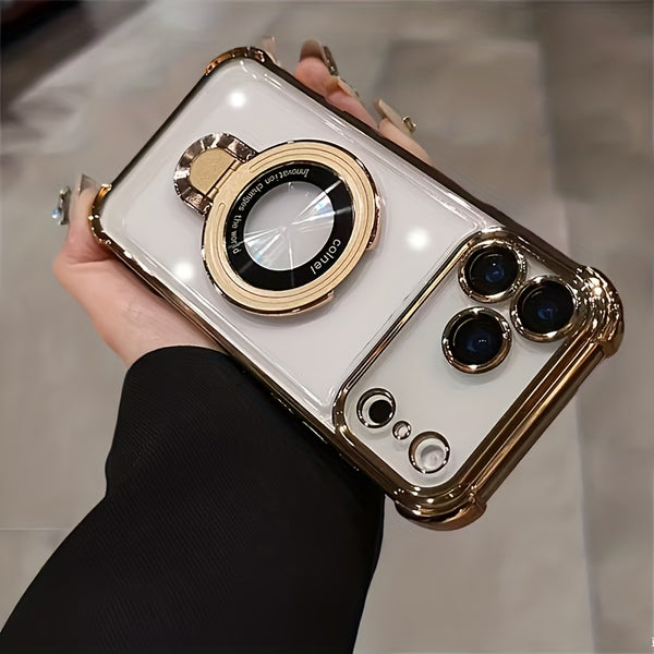 Phone Case: Premium Transparent Acrylic Mobile Phone Case for IPhone17 Pro Max Air Series Supports Wireless Charging Includes Lens Film Protective Cover