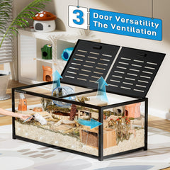(Free 20L Random Color Paper Bedding)BUCATSTATE 120cm Hamster Cage 3.0 : Spacious Stackable Metal Cage For Dwarf And Syrian Hamsters, Gerbils, And Mice-Easy Top Access And Quick Assembly