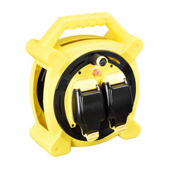 Masterplug 20M Weatherproof Cable Reel with 2 X IP54 Sockets