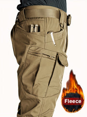 Lined Tactical Cargo Pants | Thickened, Fleece Multi-Pocket Design, Windproof, Stretch Fabric, Perfect for Winter Outdoor Activities, No Belt