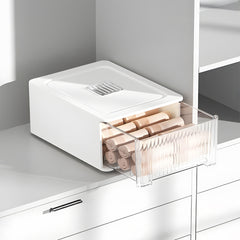 1pc Closet Storage System - Modular Stackable Bin with Dividers, 35x26x12cm Acrylic Organizer for Underwear, Accessories, 3 Styles (Open/12-Section/18-Section)