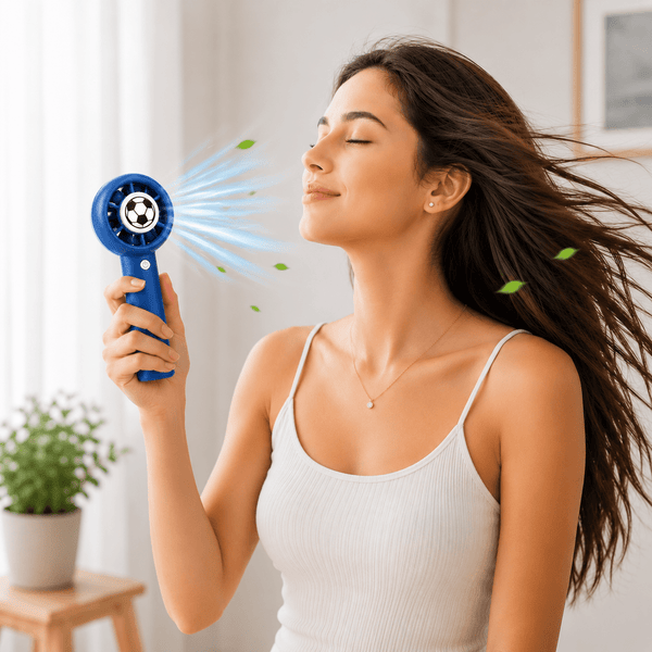 Portable Handheld Fan, USB Rechargeable Mini Fan with 3 Speed Settings, Compact Personal Cooling Fan for Home Office Travel Outdoor Use