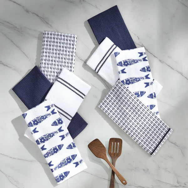 Caro Home Spring Kitchen Towels 8 Pack, in 3 Designs
