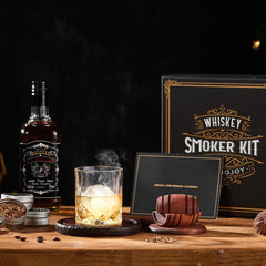 Whiskey Smoker Kit with Torch - 6 Flavors Wood Chips, 2 Glasses, 2 Ice Ball Molds - Cocktail Smoker Infuser Kit, Old Fashioned Drink Smoker Kit, Birthday Bourbon Gifts for Men,Dad(No Butane)