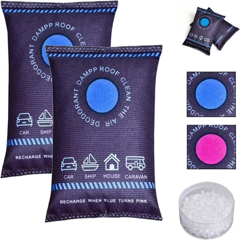 2pcs Automotive silicone desiccant Reusable Dehumidifier Bag Dehumidification Bag Desiccant for Car Home clothing Use