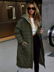 Popular Autumn/Winter Fashion Casual Streetwear Women's Long Hooded Padded Coat