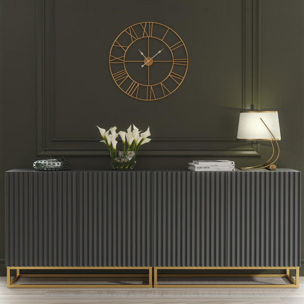 Ripple Duo 200cm Modern Sideboard with Fluted Doors and Storage
