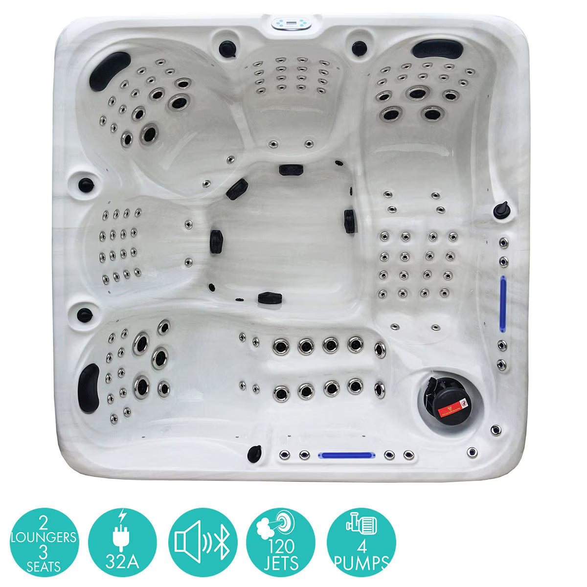 Blue Whale Spa Longport 120-Jet 5 Person Hot Tub - Delivered and Installed