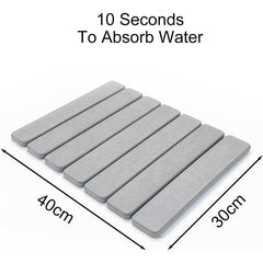Stone Kitchen Countertop Drain Mat, Foldable Diatomaceous Earth Dish Drain Mat, Suitable for Bowls, Plates, And Cups, 40 X 30 Cm