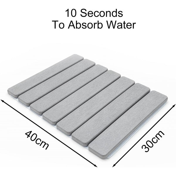 Stone Kitchen Countertop Drain Mat, Foldable Diatomaceous Earth Dish Drain Mat, Suitable for Bowls, Plates, And Cups, 40 X 30 Cm
