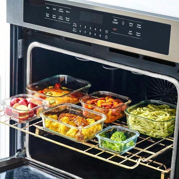 16pcs Glass Refrigerator Storage Box, Food Storage Container, (8 Containers +8 LIDS)Crisper with Leak-proof Lock Lid - for Microwave, Lunch Box, Refrigerator, Party, Camping, Wedding - for Meals, Snacks, Fruits, Vegetables, Fitness Meals, Meat