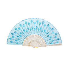 Spanish Lace Silk Folding Hand Held Dance Fan Flower Pattern for Party Wedding