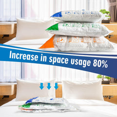 Storage Master Space Saver Bags for Travel and Home Reusable Vacuum Storage Bags save 80% More Storage Space Work with Vacuum Cleaner (9 Combo, No Pump Included)