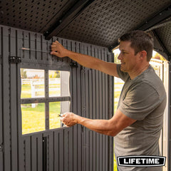 Lifetime 20Ft X 8Ft (6 X 2.4M) Rough Cut Dual Entry Outdoor Storage Shed - Model 60456