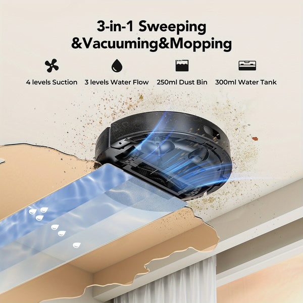 3-in-1 Robot Vacuum and Mop | 6000Pa Strong Suction, 3.0L Dust Bag, 70-Day Self-Emptying, 360° PSD Obstacle Avoidance, Multi-Floor Mapping, WiFi/Alexa/APP Control, L15MAX, Lubluelu Brand