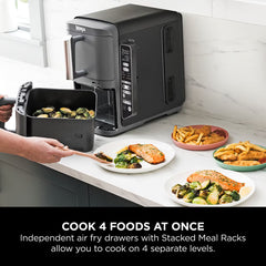 Ninja Double Stack 9.5L Air Fryer with Smart Cook System, SL451UK