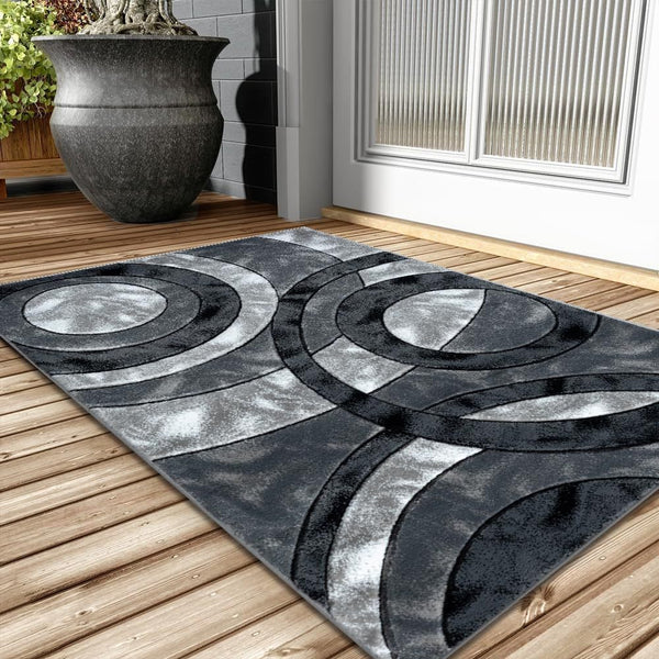 1pc Shaggy Rug – Retro Circle Pattern Dense-Pile Design – Super Soft, Non-Shed, Durable – Ideal for Bedroom, Living Room, Kitchen & Indoor Flooring