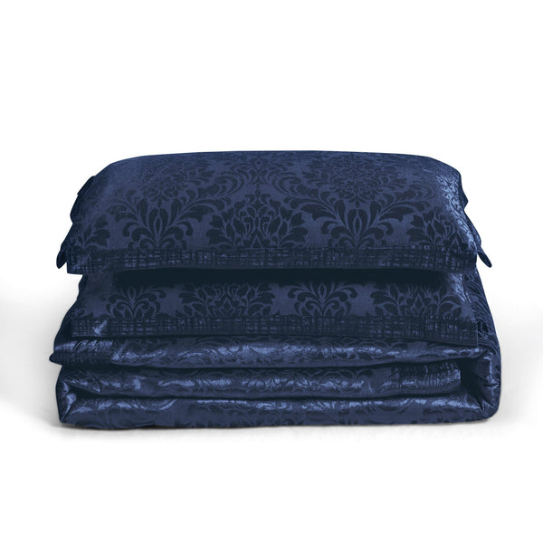 3 Piece Velvet Quilted Bedspread Set Jacquard Damask Bed Cover with Pillow Shams | Luxury Soft Polyester Bedspread for Double King Super King Beds | Modern Elegant Bedroom Bedding Set
