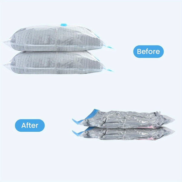 Space Saver Bags, Pack of 12 Jumbo Vacuum Storage Bags, Compressed Sealer Bags Storage for Clothes, Comforters, Beddings and Blankets with Hand Pump