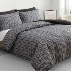 Luxury Reversible Duvet Cover Set with Matching Pillowcases – Single, Double, King & Super King Sizes – Soft Breathable Microfiber Bedding Set UK – Brick Pattern