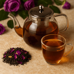 Earl Grey Tea - Loose Leaf Black Tea with Bergamot & Rose - 100g Pack (40–50 Cups) - Elegant & Fragrant Blend