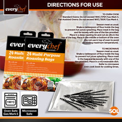 48 Pack Oven Roasting Bags with Ties | 38 x 25cm Heat-Resistant Cooking Bags | Food Safe Oven Bags for Chicken, Turkey, Meat, Fish & Vegetables | Multipurpose Baking, Steaming, Roasting & Grilling Bags for Meal Prep