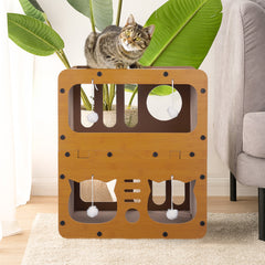 Cardboard Cat Scratchers, Cat Scratching Board, Double Layer Cat Scratch Box, Cat Hideaway, Corrugated Cat Toy Box for Indoor, for Indoor Cats & Small Animals 45*28*51cm