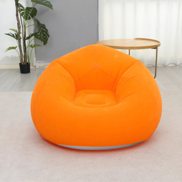 1PC Orange Spherical Inflatable Sofa, Large Inflatable Sofa, Equipped with Manual Inflation Pump, Suitable for Use in Living Room/veranda/bedroom, Size 100*100*58.5cm