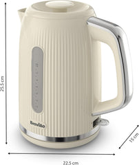 Breville Bold Vanilla Cream Electric Kettle | 1.7L | 3Kw Fast Boil | Cream & Silver Chrome [VKT223]