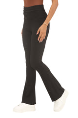 Ladies Flared Trousers Stretch Fit Comfort Fit High-Waisted Flared Pants Suitable For Nurses, Carers, Teachers, School Uniform, Yoga, Travel, Casual, Office Wear