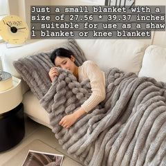 Luxurious Faux Rabbit Fur Throw Blanket