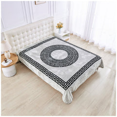 4B - Apollo Greek Throws - Greek Key Pattern Throw Blanket – Soft, Lightweight & Decorative Sofa Throw – Elegant Design for Bedroom, Couch & Living Room Decor