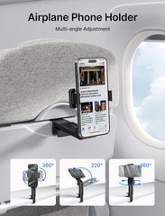 JSAUX Airplane Travel Essentials, Airplane Phone Holder, 360 Degree Rotation Phone Holder, Travel Accessories for Flying, Hands Free for Plane Flying