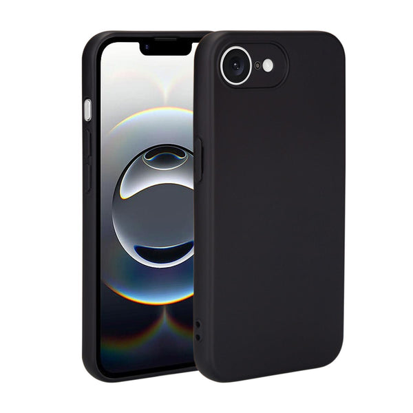 32nd Liquid Silicone Case Cover for iPhone 16e (2025) With 2 X Tempered Glass Screen Protectors, Slim and Durable Protective Case - Black