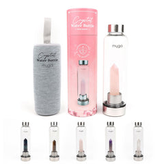 Crystal-Infused Water Bottle – 7200ml Premium Steel & Glass Hydration Bottle with Natural Healing Stones for Stress Relief, Mental Clarity & Spiritual Wellness