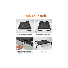 Metal Frame Elevated Dog Bed Portable Raised Pet Cot with Washable Mesh No-Slip Rubber Feet for Indoor & Outdoor Use, Small/Medium/Large to choose
