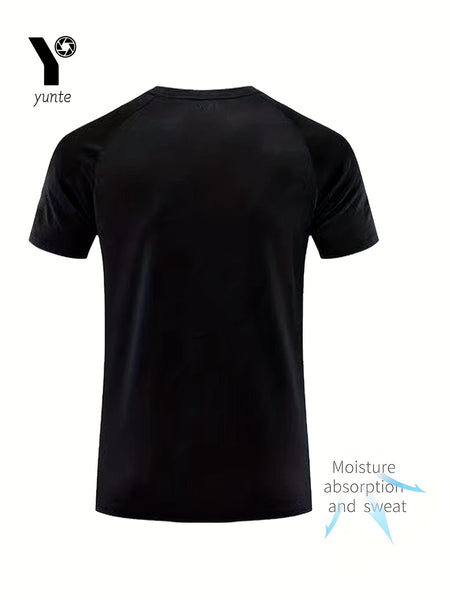 10pcs Wine Red, Army Green, Navy Blue, Khaki, Black, White, Gray, Wine Red, Black, White Mixed Colors, Ultra-Light Men's Crewneck T-Shirt - Quick-Dry, Breathable, Moisture-Wicking Shirt for Fitness, Gym, and Running, Lightweight and Comfortable
